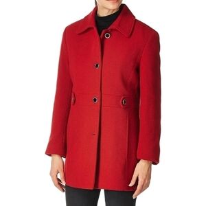 CALVIN Klein Red Wool Blend Coat